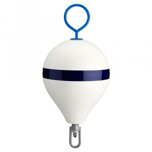 Polyform 13.5&quot; CM Mooring Buoy w/Steel Iron - White Blue Stripe [CM-2 WH-STR]