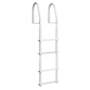 Dock Edge Fixed 4 Step Ladder Bright White Galvalume [2104-F]