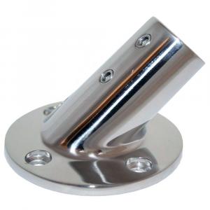 Whitecap 1&quot; O.D. 45 Degree Round Base SS Rail Fitting [6114C]