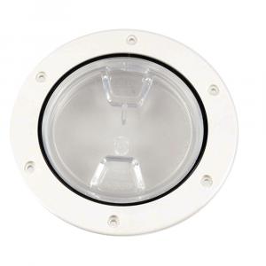 Beckson 4&quot; Clear Center Screw-Out Deck Plate - White [DP40-W-C]