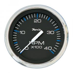 Faria Chesapeake Black 4&quot; Tachometer - 4000 RPM (Diesel) [33742]