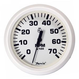 Faria Dress White 4&quot; Tachometer - 7000 RPM (Gas) (All Outboards) [33104]