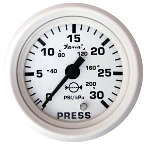 Faria Dress White 2&quot; Water Pressure Gauge (30 PSI) [13108]