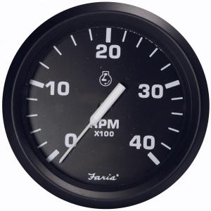 Faria Euro Black 4&quot; Tachometer - 4000 RPM (Diesel - Magnetic Pick-Up) [32803]