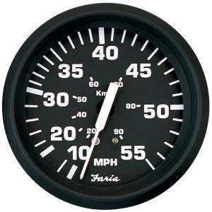 Faria Euro Black 4&quot; Speedometer - 55MPH (Pitot) [32810]