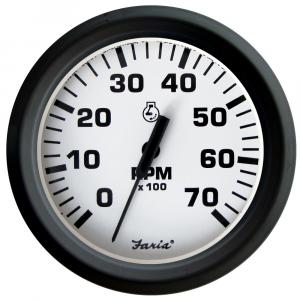 Faria Euro White 4&quot; Tachometer 7000 RPM (Gas) (Outboards) [32905]