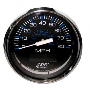Faria Chesapeake Black 4&quot; Speedometer w/ LCD Heading Display - 80MPH (GPS) [33730]