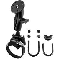 RAM Mount Strap Clamp Roll Bar Mount w/Standard Length Double Socket Arm &amp; 2.5&quot; Round Base w/1/4&quot;-20 Male Threaded Post [RAM-B-149Z-2-202AU]