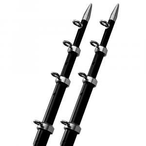 TACO 15' Black/Silver Outrigger Poles - 1-1/8&quot; Diameter [OT-0442BKA15]