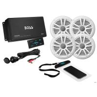 Boss Audio ASK904B.64 4 Channel Amplifier  2 Pairs of 6.5&quot; Speaker Kit - White [ASK904B.64]