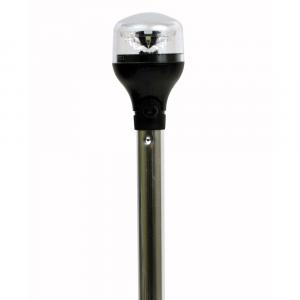 Attwood LightArmor All-Around Light - 20&quot; Aluminum Pole - Black Vertical Composite Base w/Adapter [5551-PA20-7]