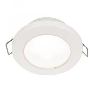 Hella Marine EuroLED 75 3&quot; Round Spring Mount Down Light - White LED - White Plastic Rim - 12V [958110511]