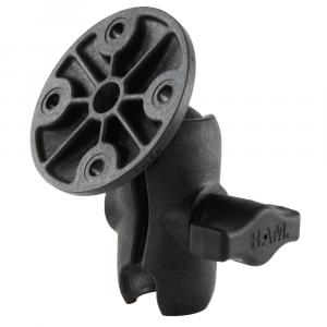 RAM Mount Composite 1&quot; Ball Short Length Double Socket Arm w/2.5&quot; Round Base Including AMPs Hole Pattern [RAP-B-103U-A]