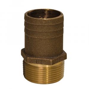 GROCO 1-1/4&quot; NPT x 1-1/2&quot; Bronze Full Flow Pipe to Hose Straight Fitting [FF-1250]