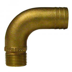 GROCO 1/2&quot; NPT x 3/4&quot; ID Bronze Full Flow 90 Elbow Pipe to Hose Fitting [FFC-500]