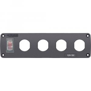 Blue Sea Water Resistant USB Accessory Panel - 15A Circuit Breaker, 4x Blank Apertures [4369]