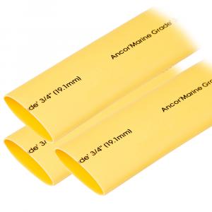 Ancor Heat Shrink Tubing 3/4&quot; x 3&quot; - Yellow - 3 Pieces [306903]
