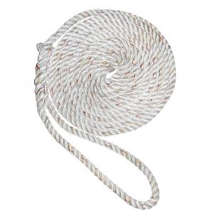 New England Ropes 3/8&quot; Premium 3-Strand Dock Line - White w/Tracer - 15 [C6050-12-00015]