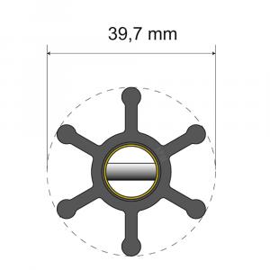 Albin Group Premium Impeller Kit - 39.7 x 12 x 19.2mm - 6 Blade - Pin Insert [06-01-002]