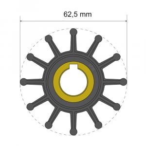 Albin Group Premium Impeller Kit 62.5 x 16 x 22.4mm - 12 Blade - Key Insert [06-01-015]