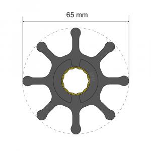 Albin Group Premium Impeller Kit 65 x 16 x 37mm - 8 Blade - Spline Insert [06-01-017]