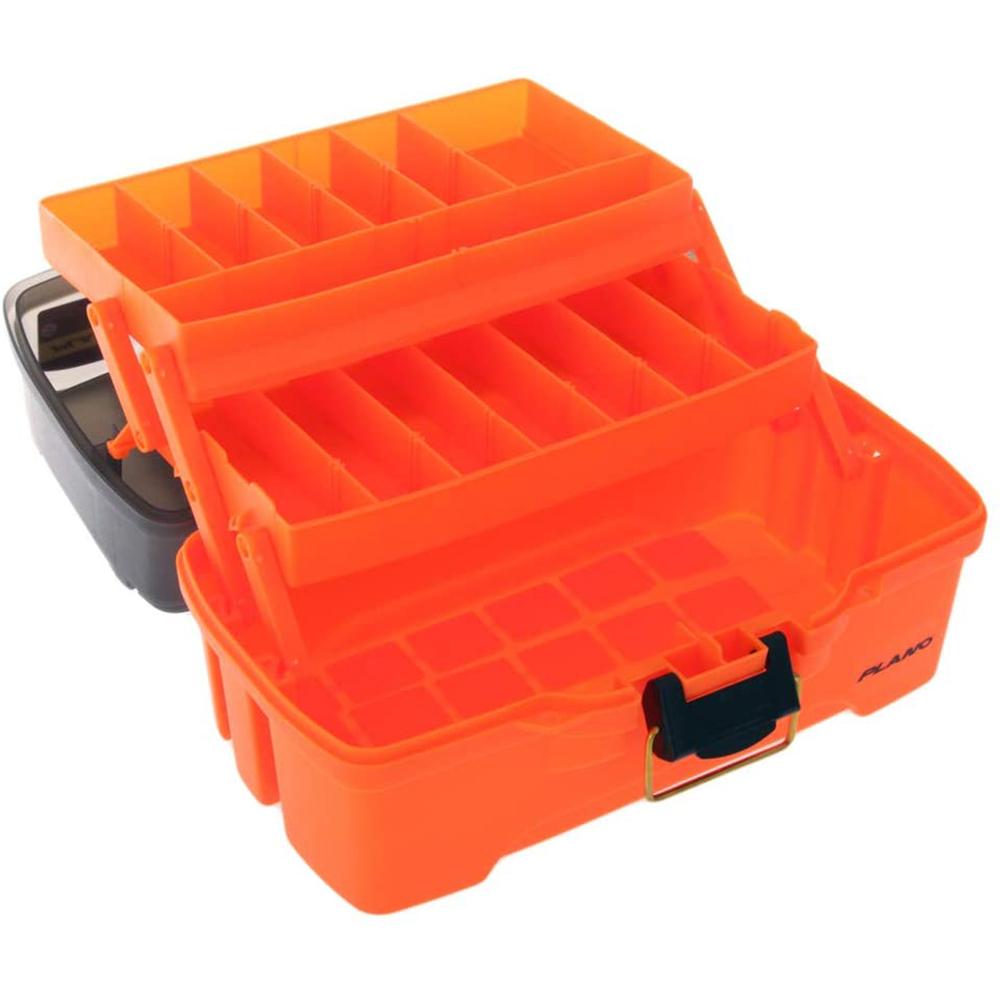 Plano 2-Tray Tackle Box w/Dual Top Access - Smoke Bright Orange