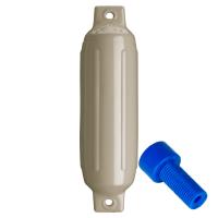 Polyform G-1 Twin Eye Fender 3.5&quot; x 12.8&quot; - Sand w/Adapter [G-1-SAND]