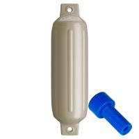 Polyform G-2 Twin Eye Fender 4.5&quot; x 15.5&quot; - Sand w/Adapter [G-2-SAND]