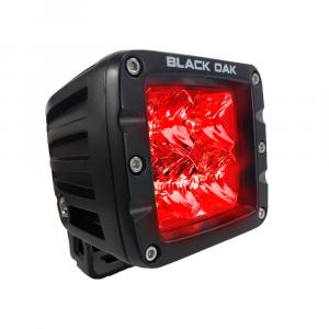 Black Oak 2&quot; Red LED Predator Hunting Pod Light - Flood Optics - Black Housing - Pro Series 3.0 [2R-POD3OS]