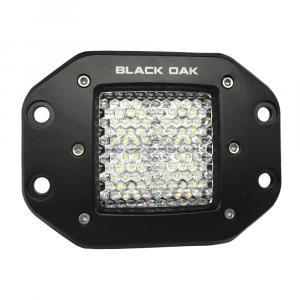 Black Oak 2&quot; Flush Mount LED Pod Light - Flood Optics - Black Housing - Pro Series 3.0 [2F-FPOD10CR]