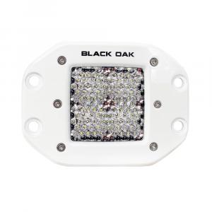 Black Oak 2&quot; Marine Flush Mount LED Pod Light - Diffused Optics - White Housing - Pro Series 3.0 [2DM-FPOD10CR]