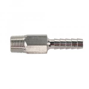 Universal Aluminum Fuel Hose Fitting - 3/8&quot; NPT x 3/8&quot; Barb - (Anti-Siphon Valve) [88FAS038-6]