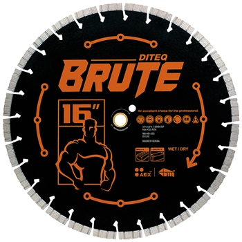 DITEQ C/S-32BR BRUTE 16" X .125" x 1"-20mm Arix Diamond Hard Concrete Blade