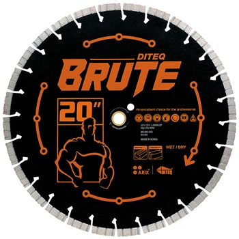 DITEQ C/S-32BR BRUTE 20" X .145" x 1"-DP Arix Diamond Hard Concrete Blade