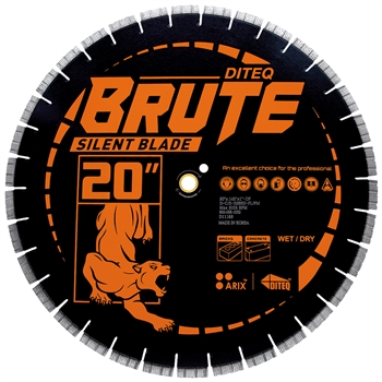 DITEQ C/S-32BR BRUTE Silent 20" X .145" x 1"+DP Arix Diamond Hard Concrete W/Rebar Blade