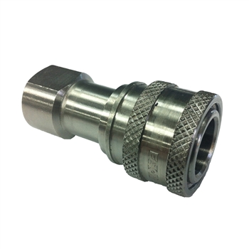 Eaton Hansen ML2-H16SL ISO-B Interchange Hydraulic 2-Way 1/4" NPTF Female Stainless Steel Quick Disconnect Fitting