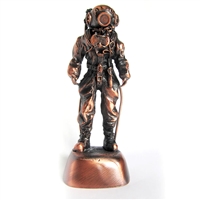 Divers Gifts & Collectables 4.5" Statue of Siebe Gorman Hard Hat Commercial Diver - Antique Copper