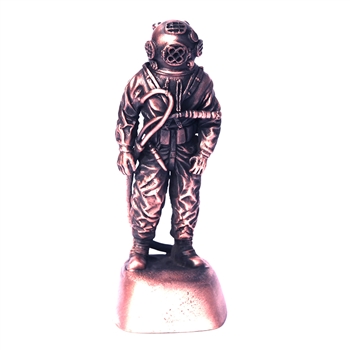 Divers Gifts & Collectables 4.5" Statue of MkV Hard Hat Commercial Diver - Antique Copper