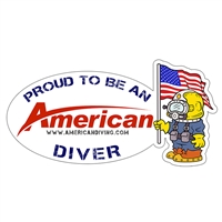 Proud To Be An American Diver - Patriot Die Cut Sticker