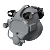 UAM Tec "Double Barreleye Dive" Top Mount Digital Video/Audio system for Kirby Morgan Stainless Steel Dive Helmets
