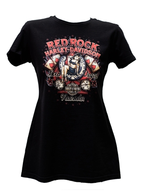 Ladies Red Rock Tatted Rocker - Shop Red Rock Harley T-Shirts