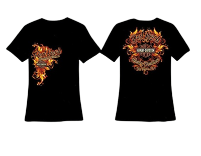 Red Rock Ladies V Neck Fire Vine