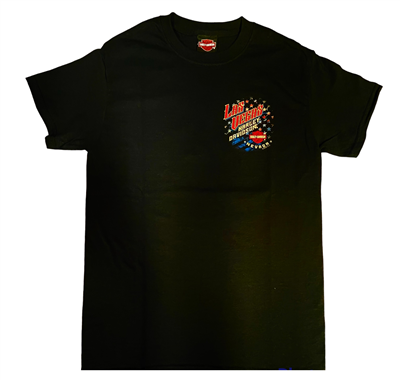 Black Cotton Men's Las Vegas Harley Stars, Stripes  &  Eagle t-Shirt