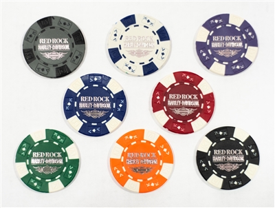 Red Rock Las Vegas Harley-Davidson Poker Chips in Eight Colors