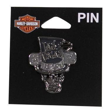 Las Vegas H-D Custom Top Hat Skull Pin