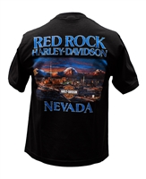 Men's Red Rock Harley Vegas Eagle Skyline Tshirt - Black