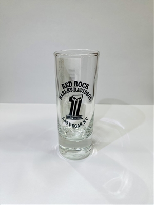 RED ROCK TALL 1 SKULL  SHOT GLASS