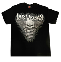 Men's Black Las Vegas Harley Shirt - Skulls on Cross
