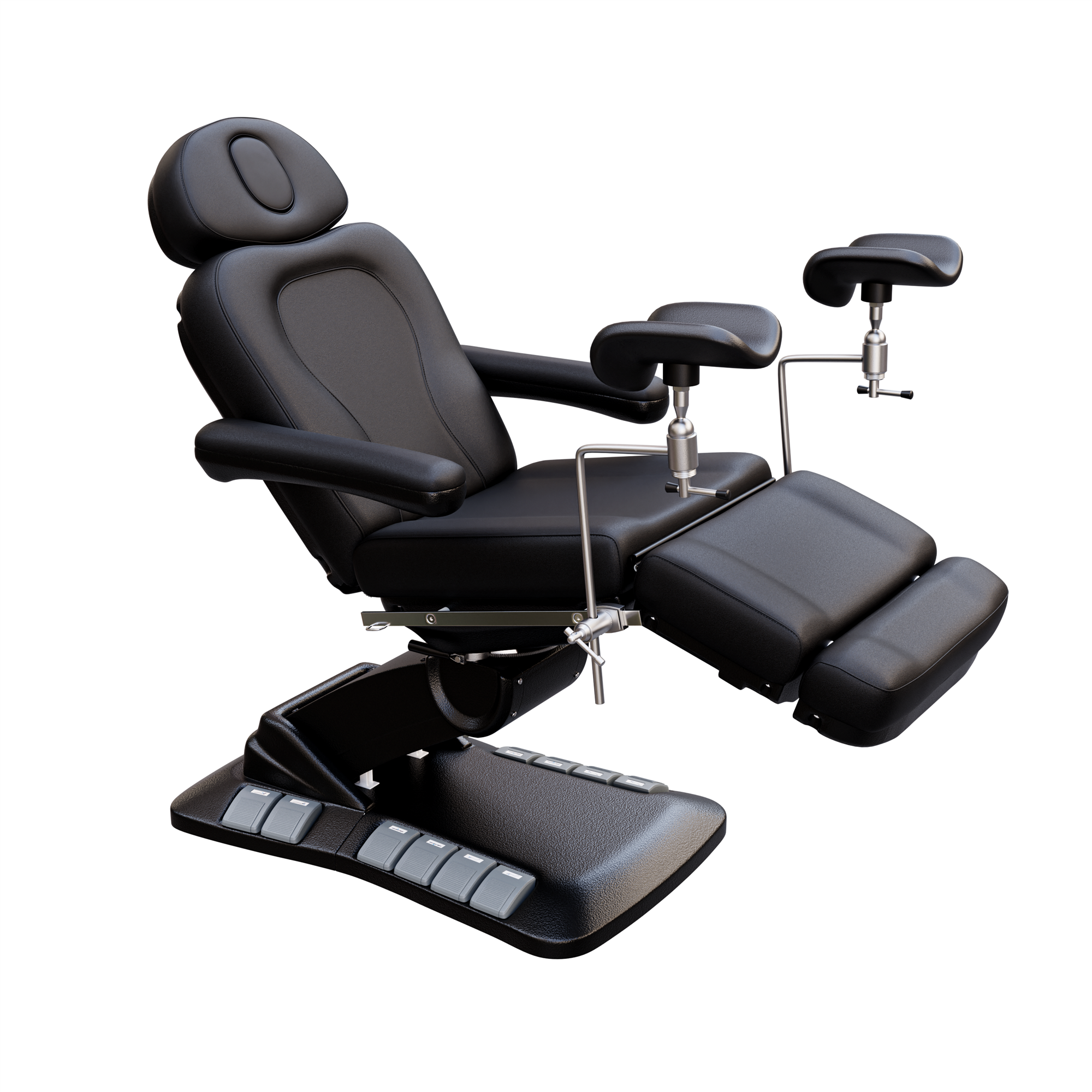 Spa Numa OB-GYN SWIVEL DELUXE 4 Motor Electric Treatment Chair Bed with Built-in Foot Pedals - 2246EB - SU-All-Black