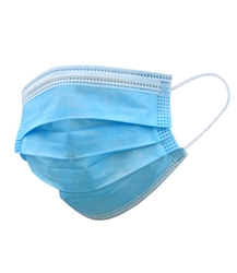 Level 3 Face Masks, Pleated, Blue, 4-ply with Ear Loop